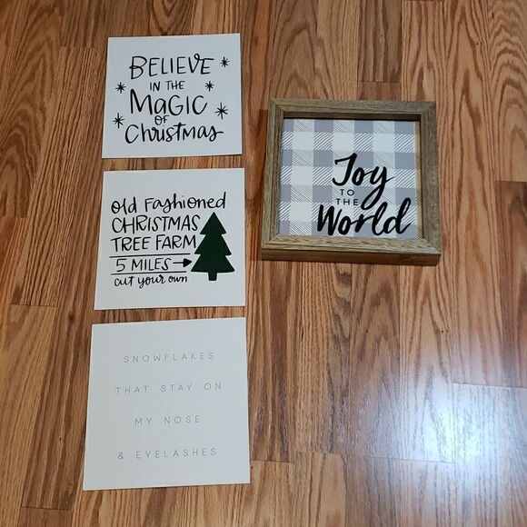 9" Christmas, Holiday, Winter "changeable" decor, Sign - Picture 1 of 7